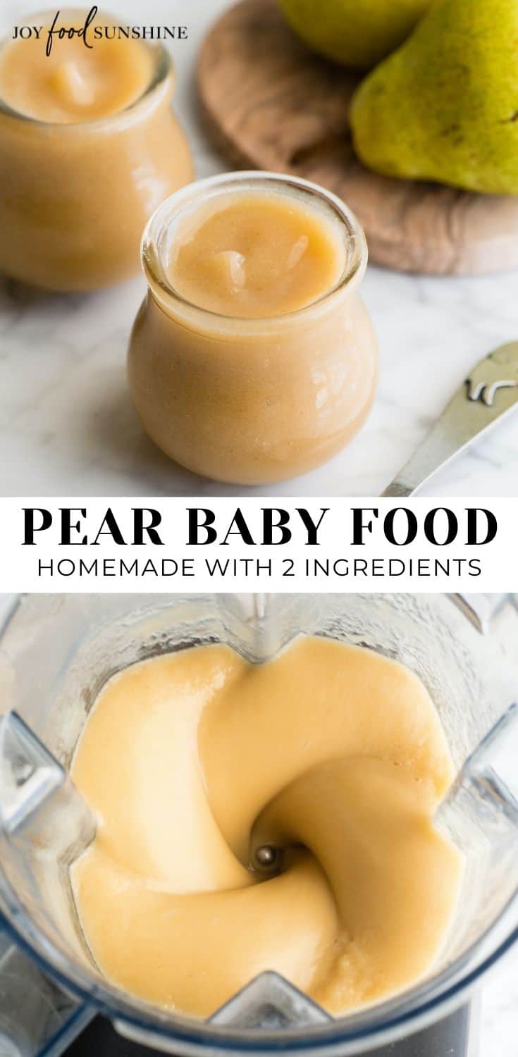 Pear Puree for Baby (Pear Baby Food) - JoyFoodSunshine