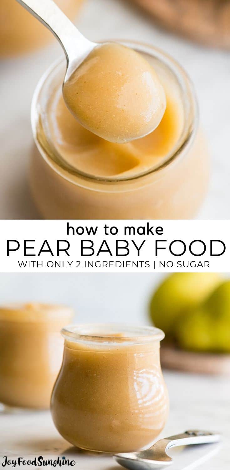 Pear Puree for Baby (Pear Baby Food) JoyFoodSunshine