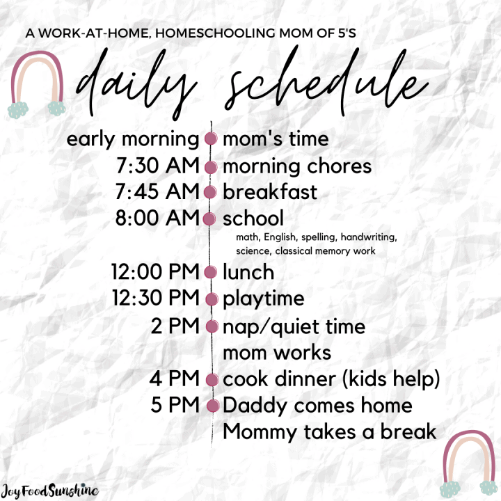 Homeschool Daily Routine Chart