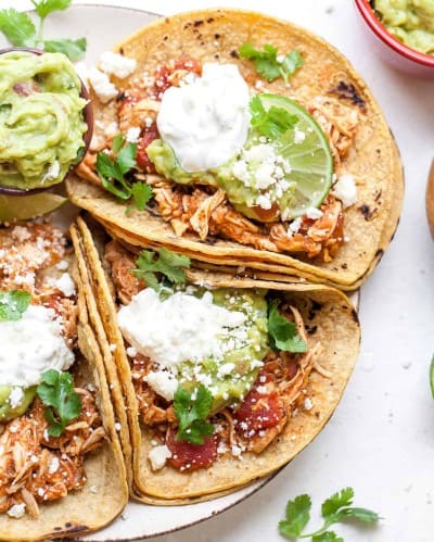 Crock Pot Chicken Tacos (Mexican Chicken) - JoyFoodSunshine