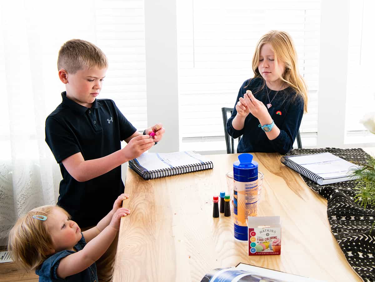 science experiment during homeschool schedule