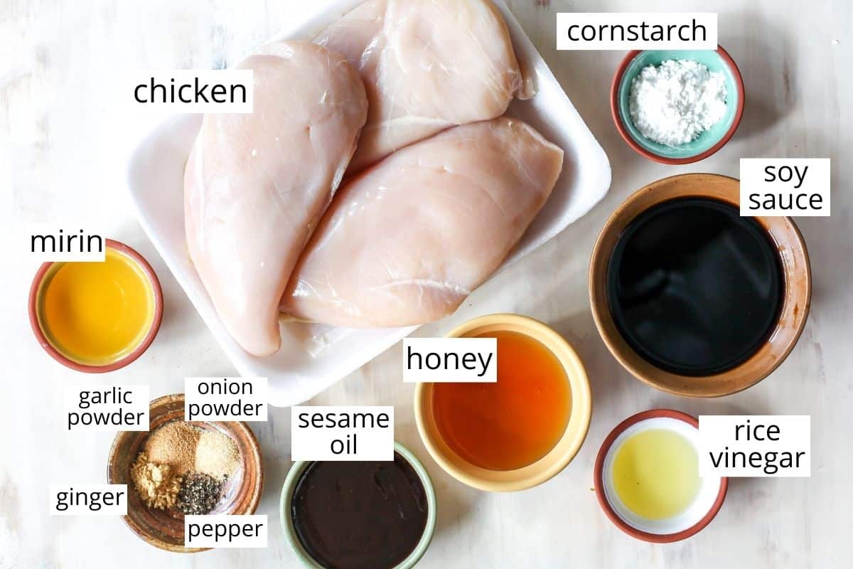 crock pot teriyaki chicken recipe ingredients labeled