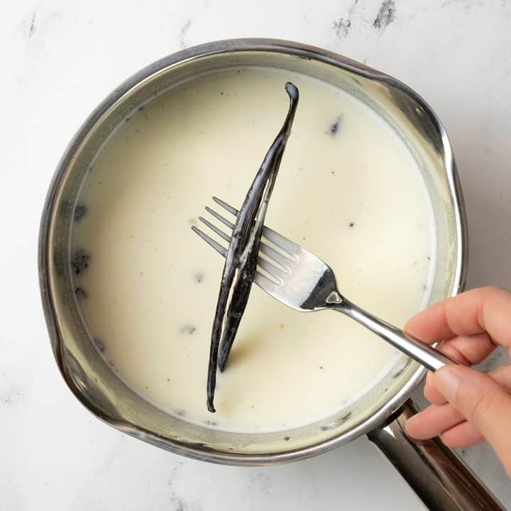 overhead photo showing how to make vanilla ice cream