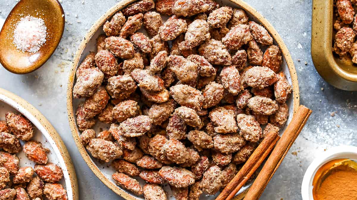 Candied Almonds (Cinnamon Roasted Almonds) - JoyFoodSunshine