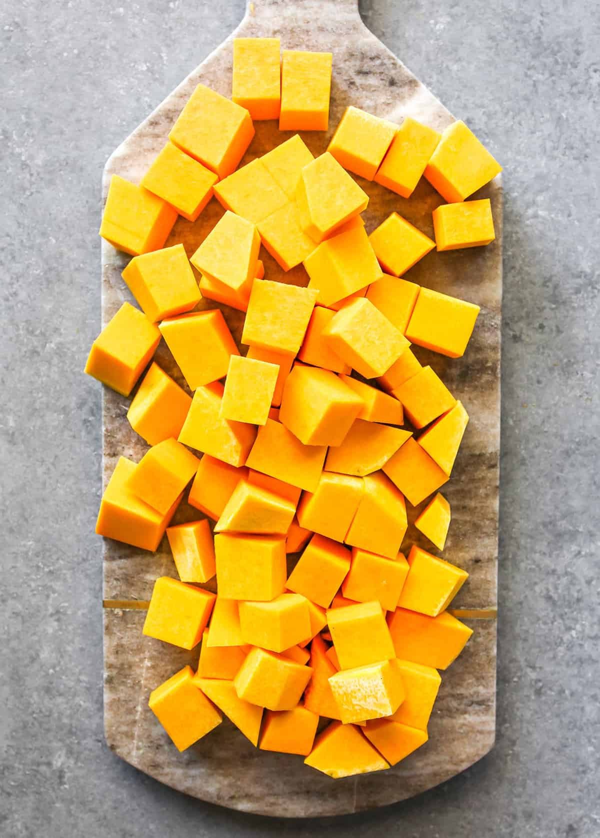 overhead photo showing How to Cut a Butternut Squash