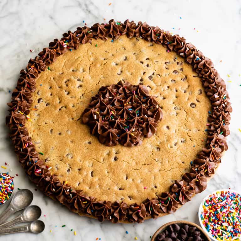 Chocolate Chip Cookie Cake Recipe - JoyFoodSunshine