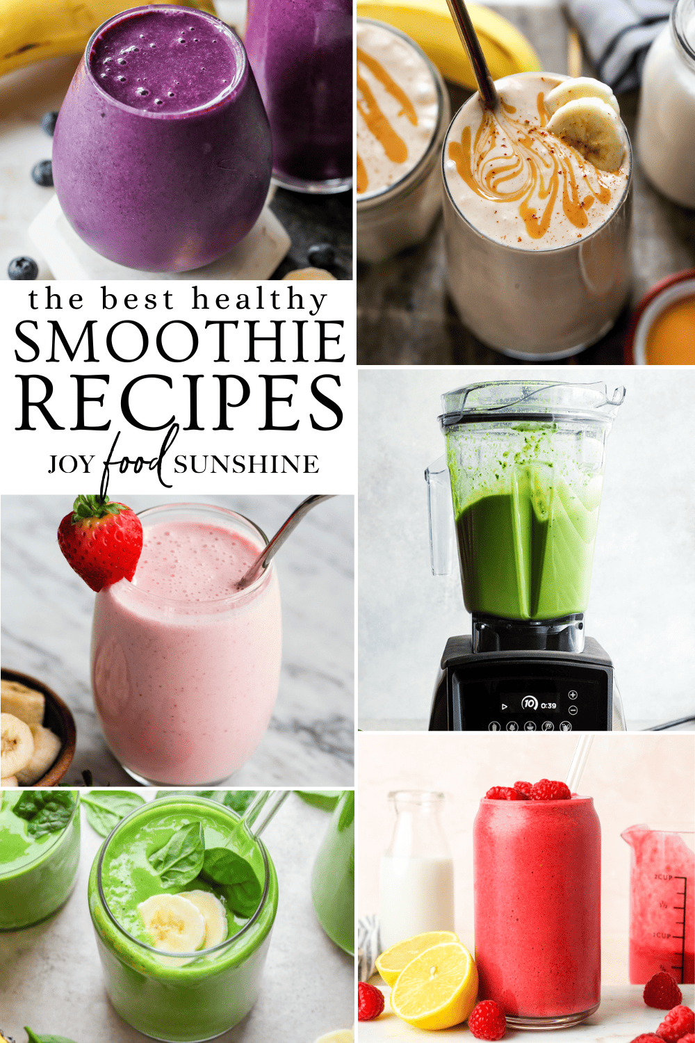 Healthy Smoothie Recipes collage 