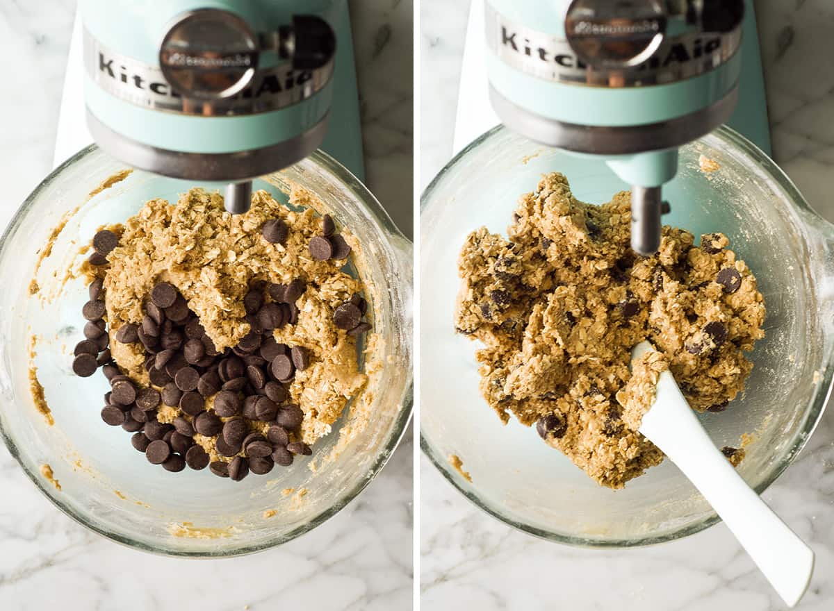 two overhead photos showing How to Make Lactation Cookies