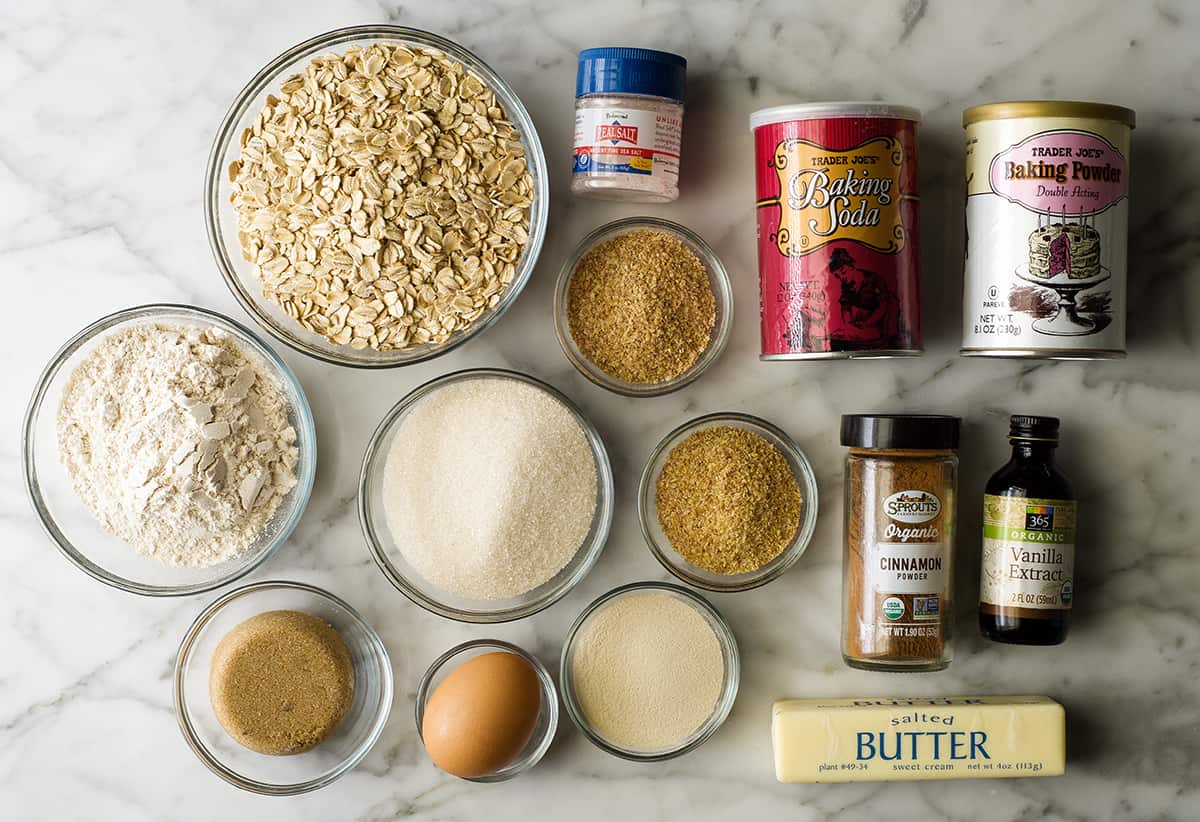 overhead view of the ingredients in this Best Lactation Cookies Recipe