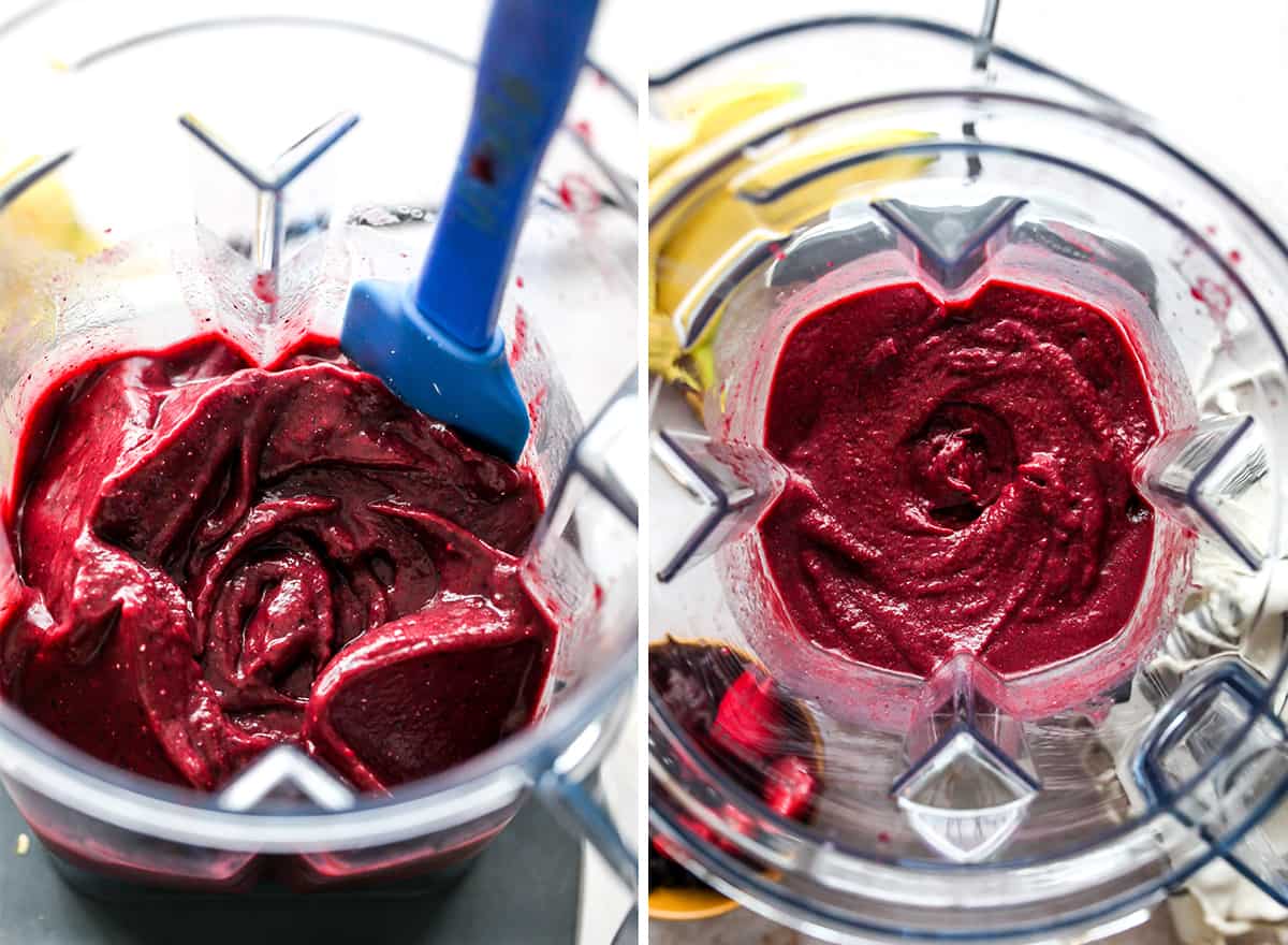 two photos showing How to make Acai Bowl