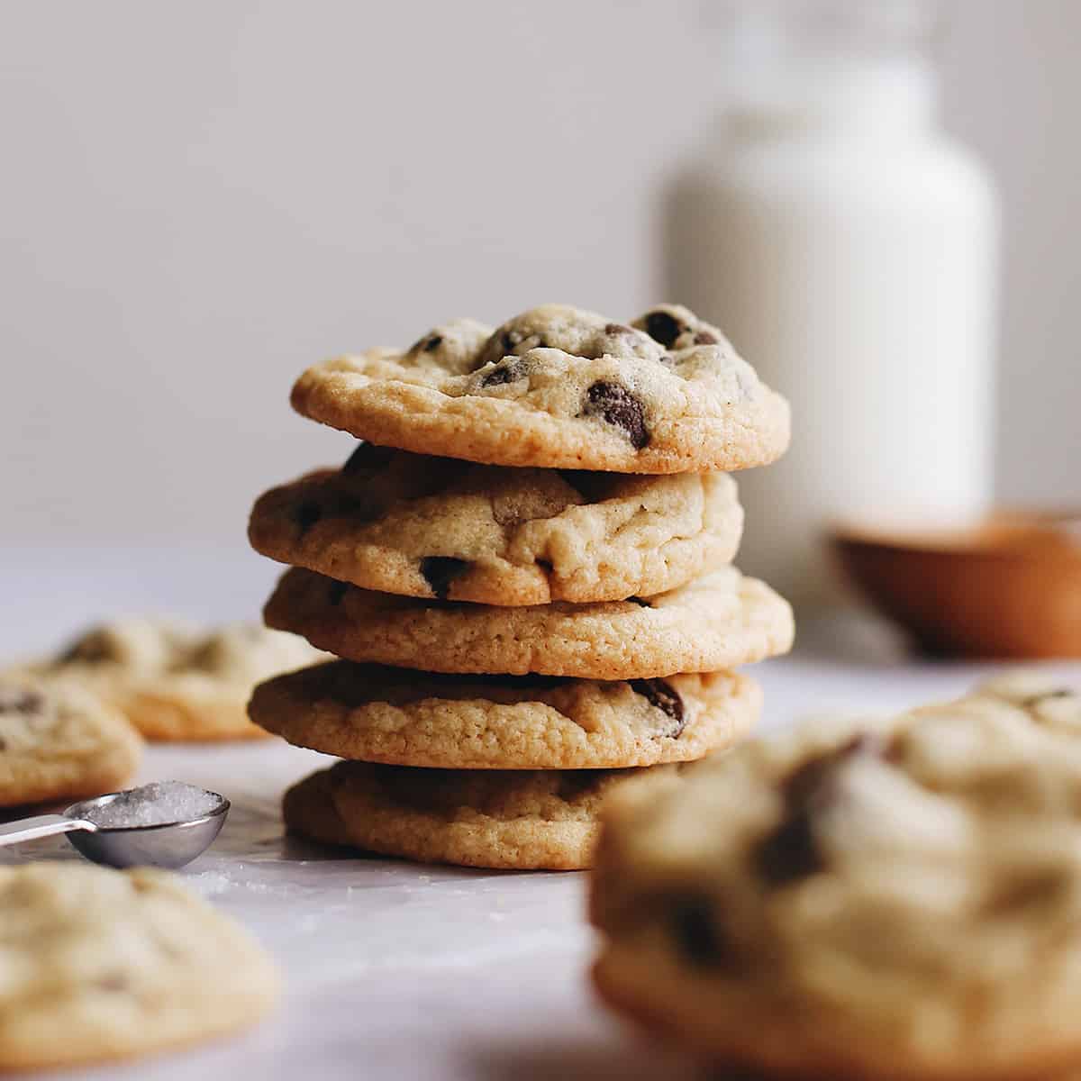 stack of 5 Gluten Free Chocolate Chip Cookies