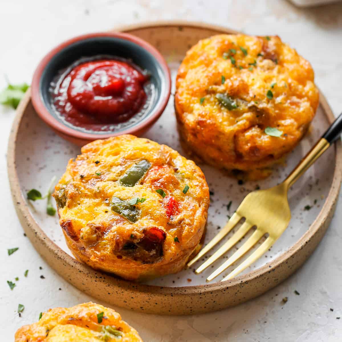 two egg muffins on a plate