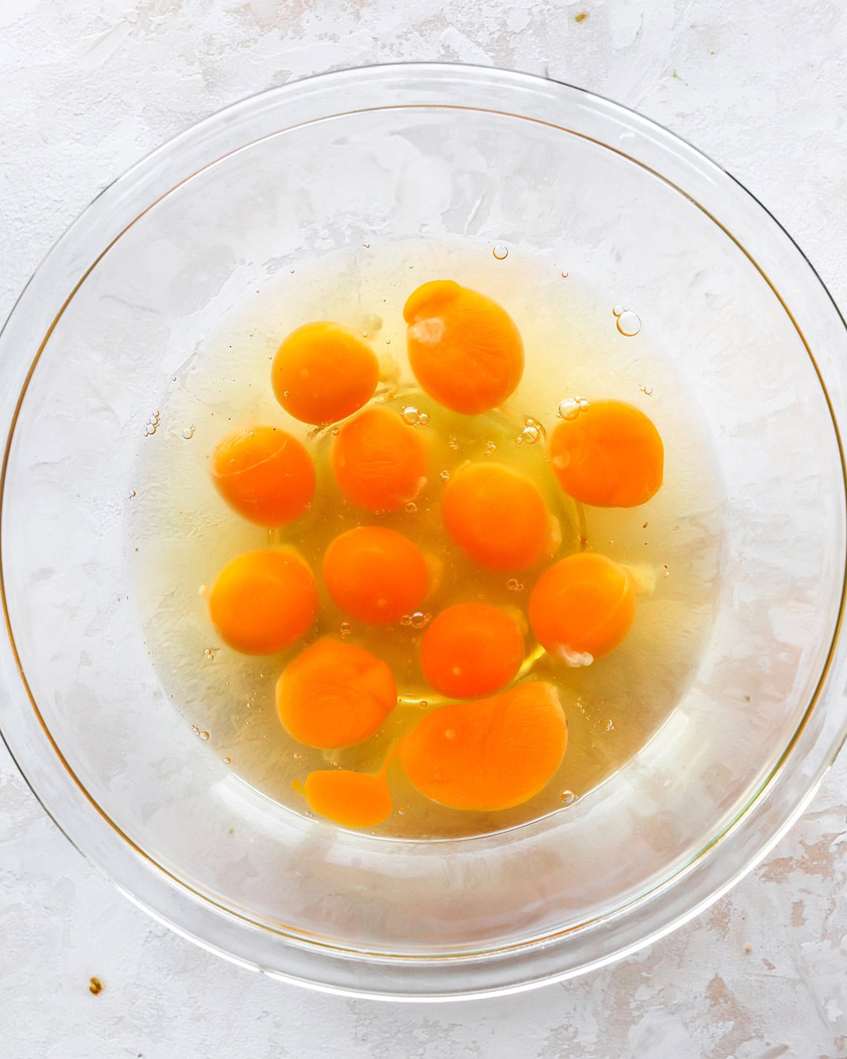 how to make egg bites - eggs in a bowl before whisking