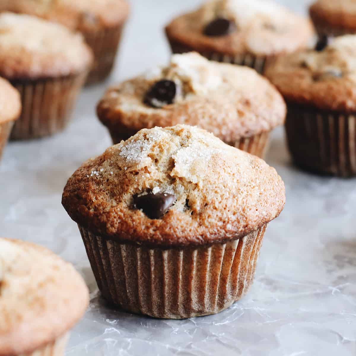 2 banana chocolate chip muffins 