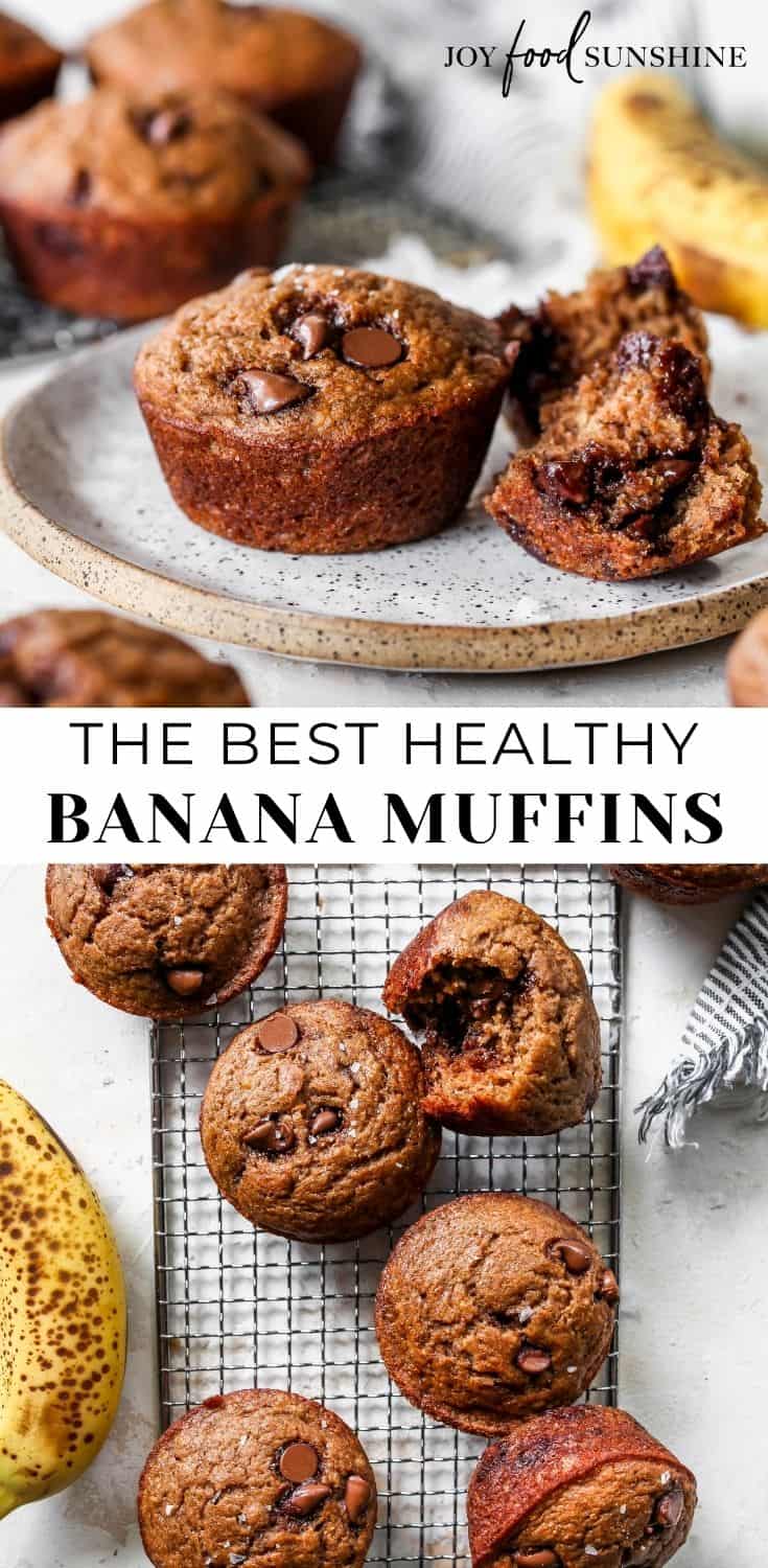 Healthy Banana Muffins - JoyFoodSunshine