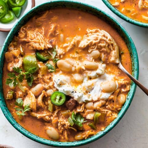 Slow Cooker White Bean Chicken Chili - JoyFoodSunshine