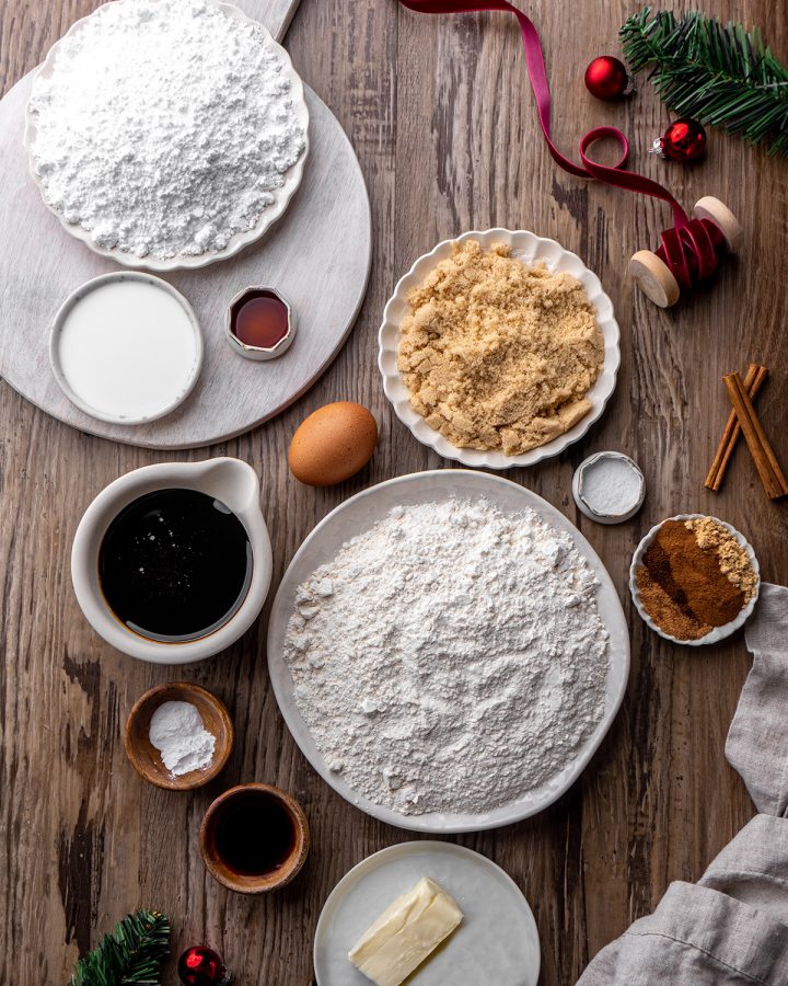 overhead photo of the ingredients in this Gingerbread Cookie recipe