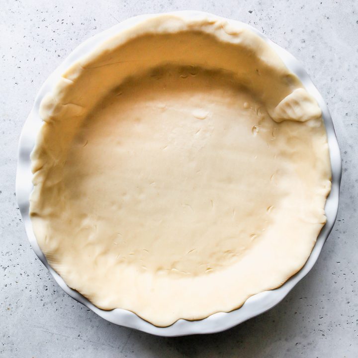 Turkey Pot Pie crust formed into the pie dish