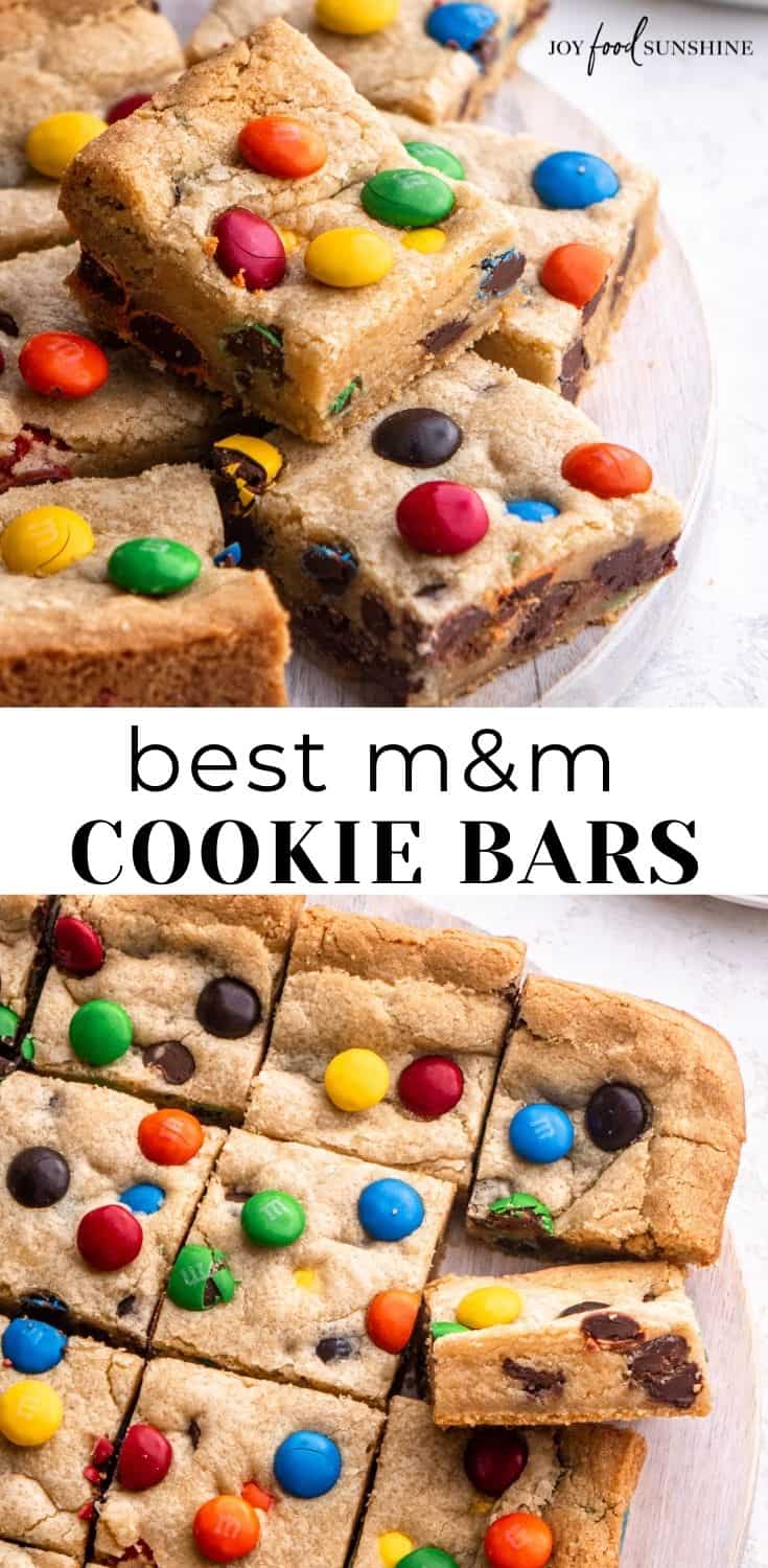 M&M Cookie Bars - JoyFoodSunshine