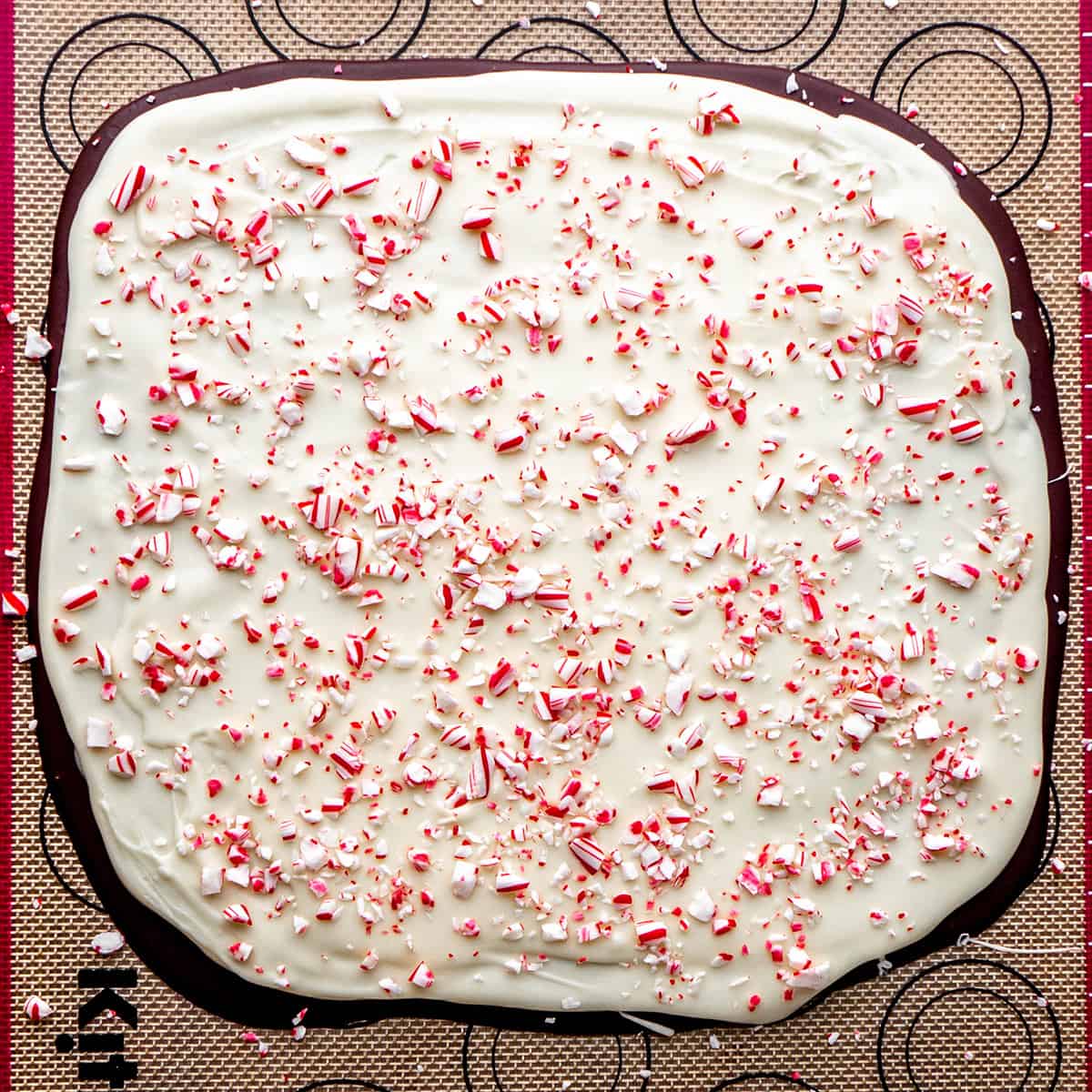 how to make Peppermint Bark - candy canes sprinkled on top
