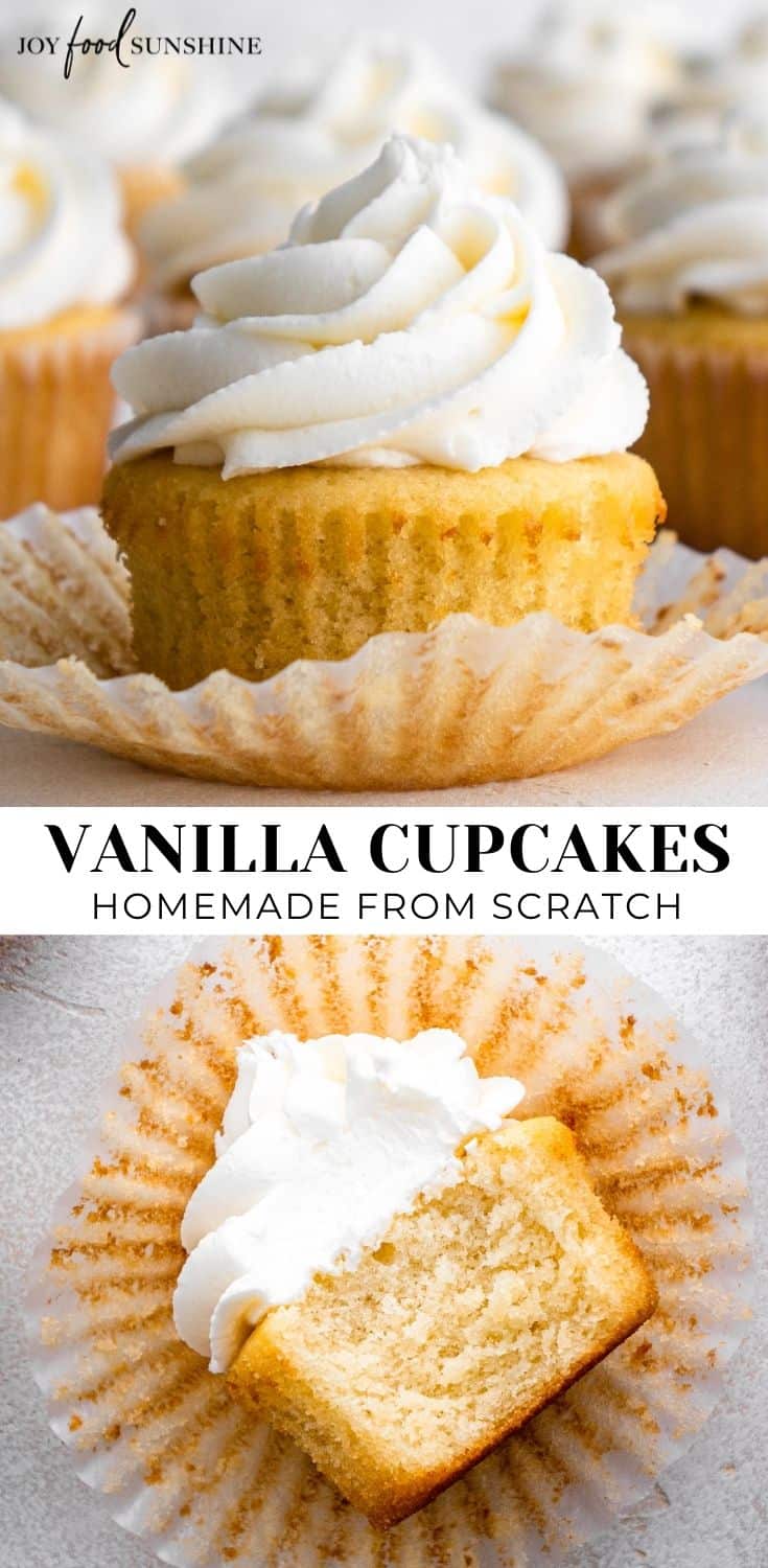 Vanilla Cupcakes Recipe (from scratch) - JoyFoodSunshine