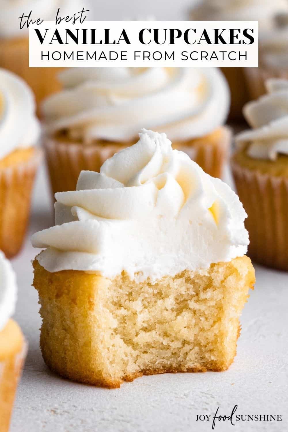 Vanilla Cupcakes Recipe (from scratch) - JoyFoodSunshine