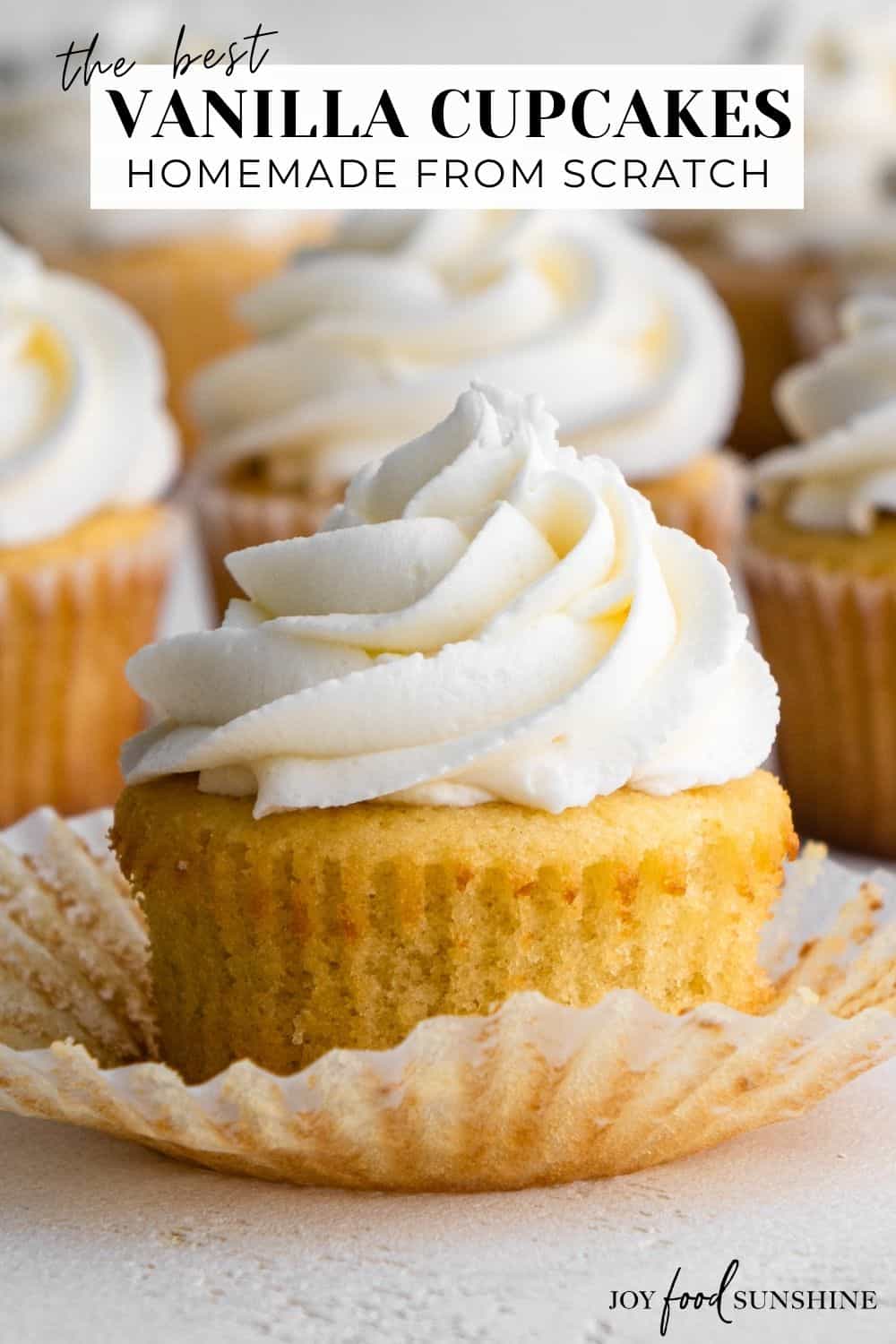 Vanilla Cupcakes Recipe (from scratch) - JoyFoodSunshine