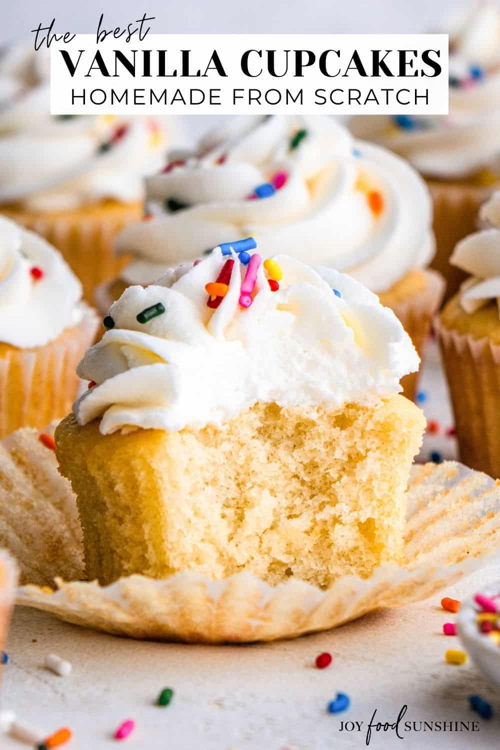 Vanilla Cupcakes Recipe (from scratch) - JoyFoodSunshine