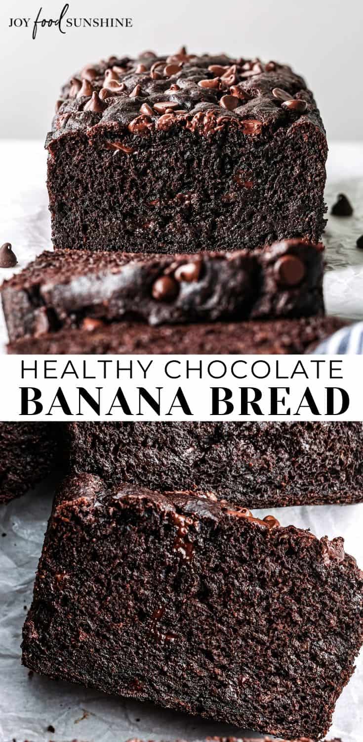 Healthy Chocolate Banana Bread - JoyFoodSunshine