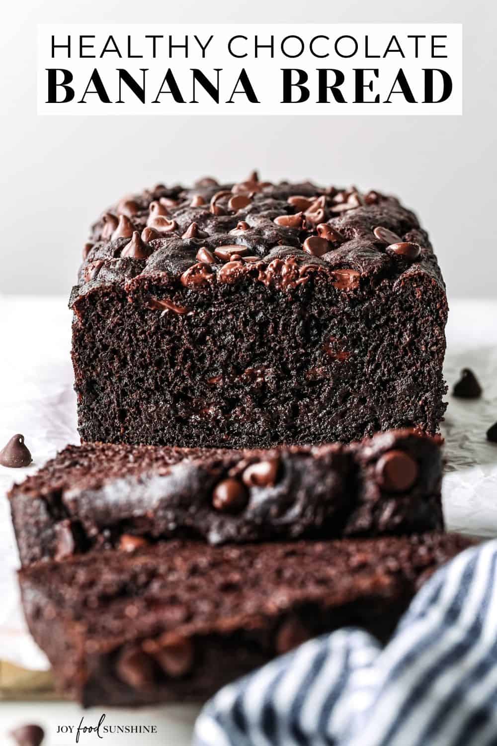 Healthy Chocolate Banana Bread - JoyFoodSunshine