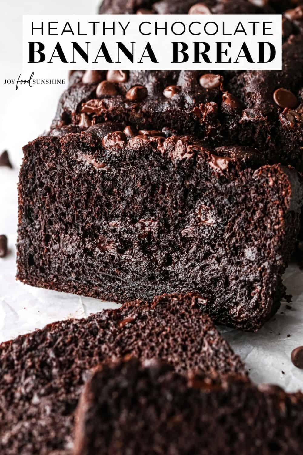 Healthy Chocolate Banana Bread - JoyFoodSunshine