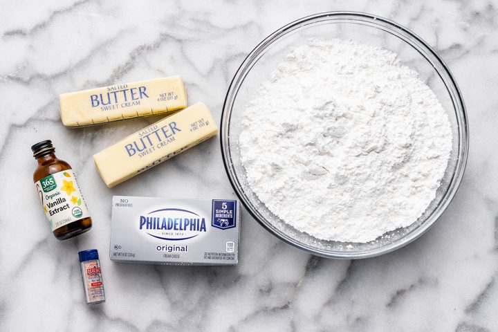 ingredients in this Cream Cheese Frosting recipe