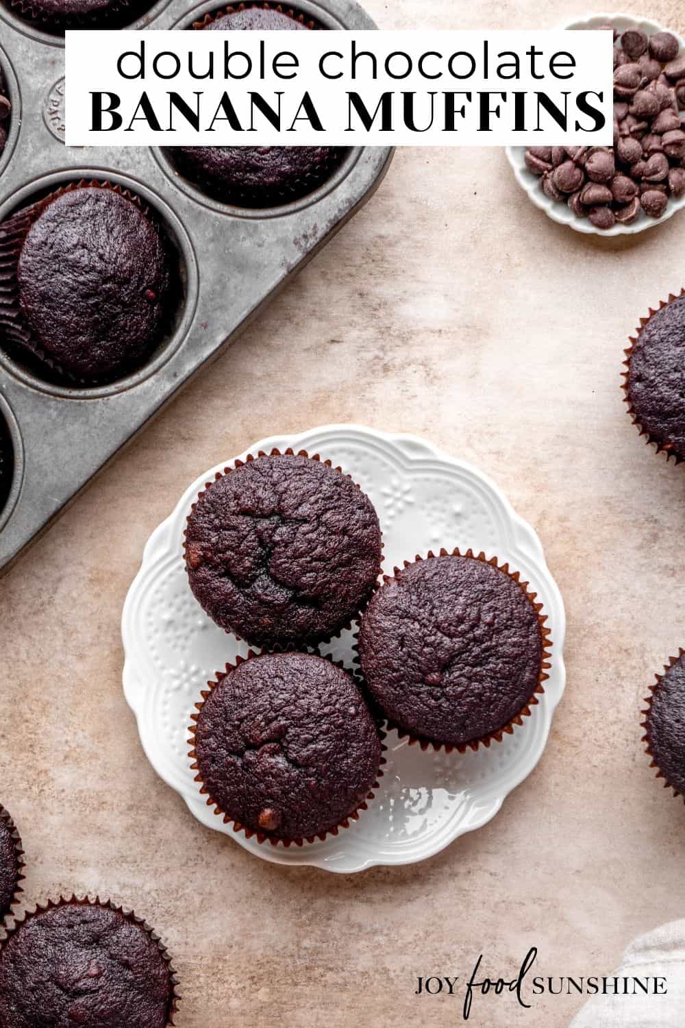 Chocolate Banana Muffins - JoyFoodSunshine