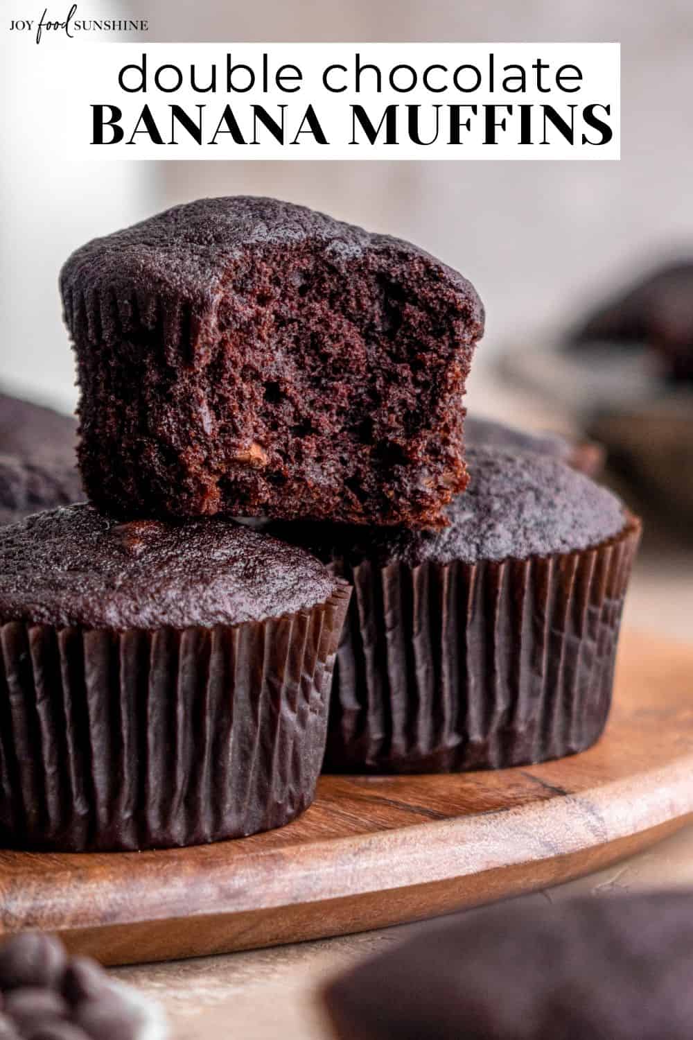 Chocolate Banana Muffins - JoyFoodSunshine