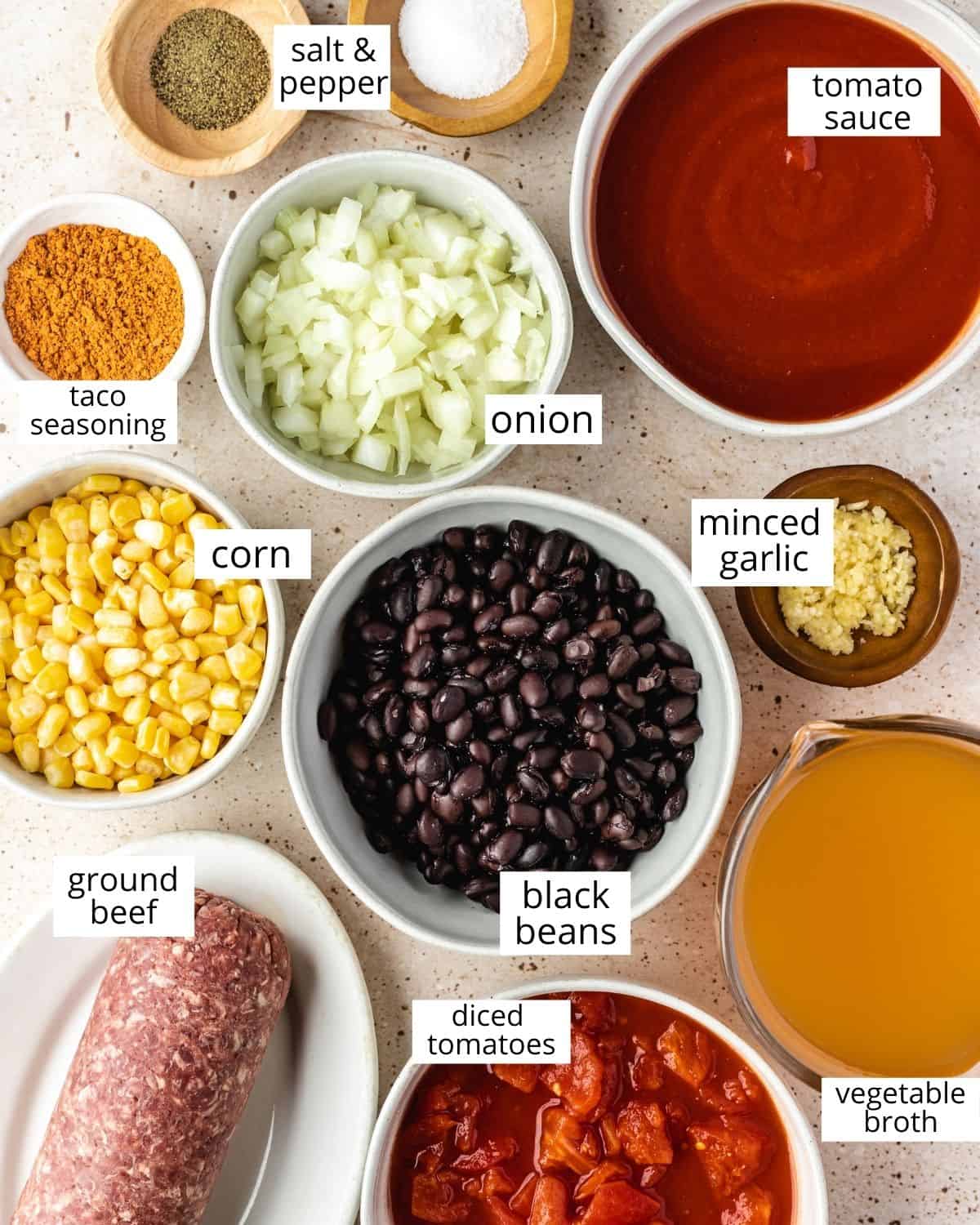 ingredients in this Taco Soup recipe