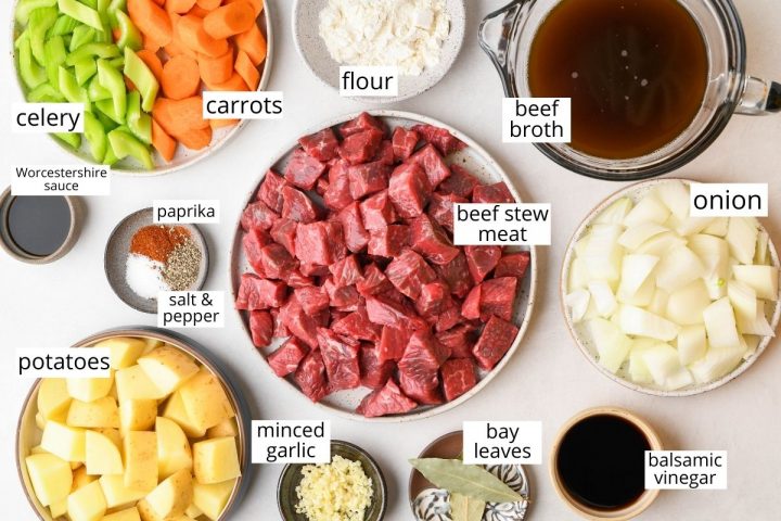 the ingredients in this Slow Cooker Beef Stew recipe