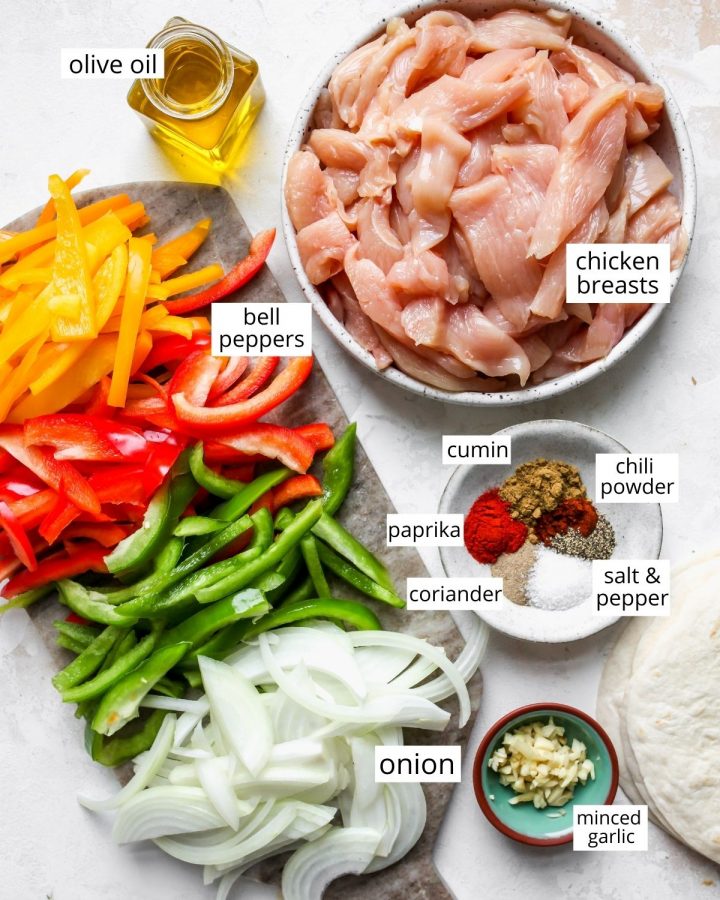 photo of the ingredients in this Chicken Fajita recipe