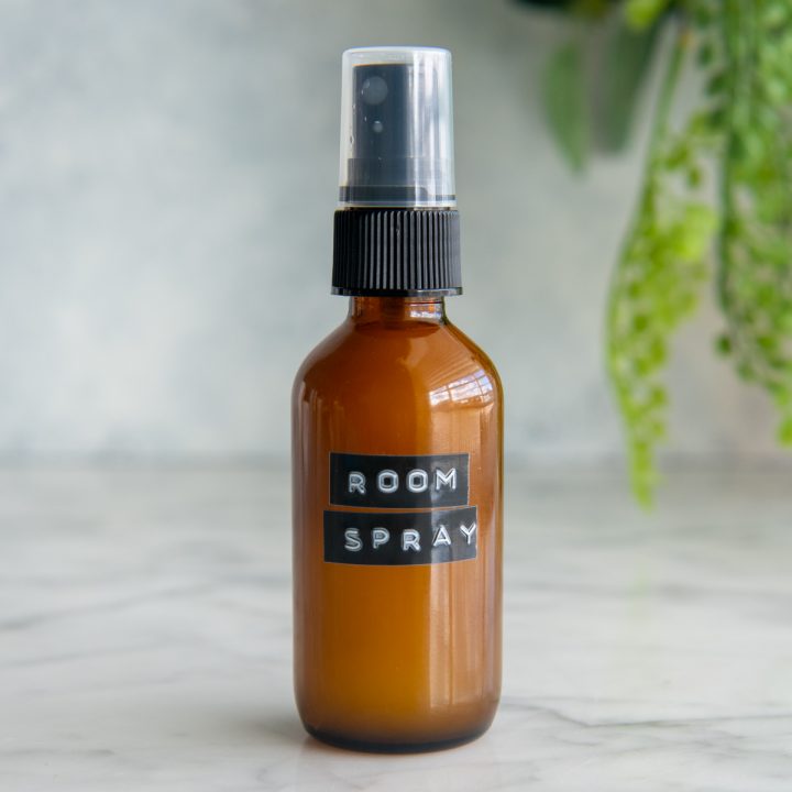 a bottle of DIY Essential Oil Room Spray