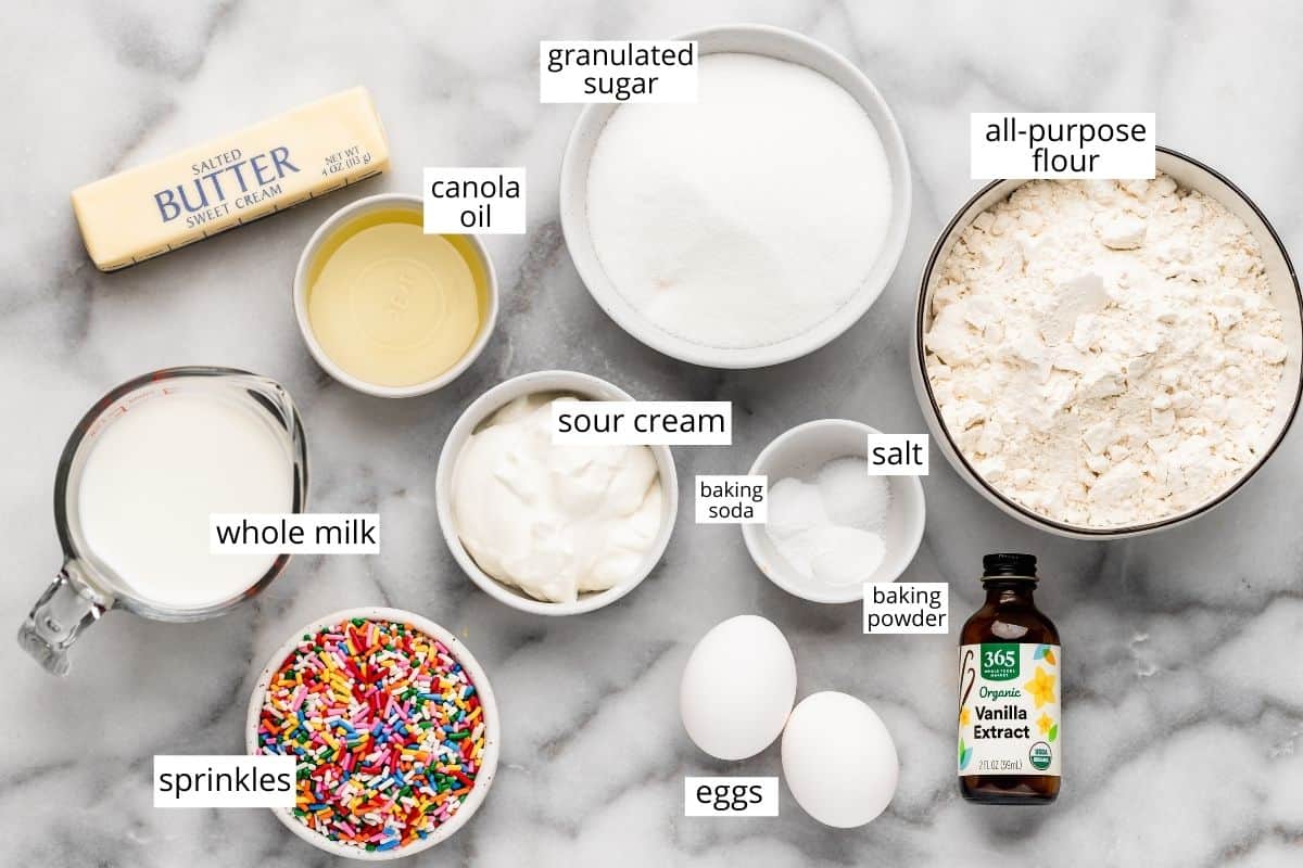 ingredients in this Funfetti Cupcake Recipe