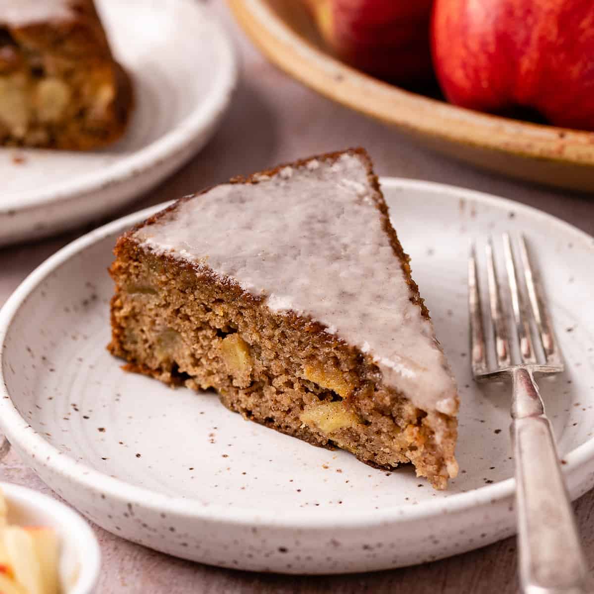 a slice of Apple Cake on a plate