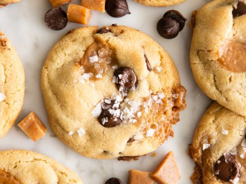 Deep Dish Chocolate Chip Cookie with Caramel and Sea Salt Recipe