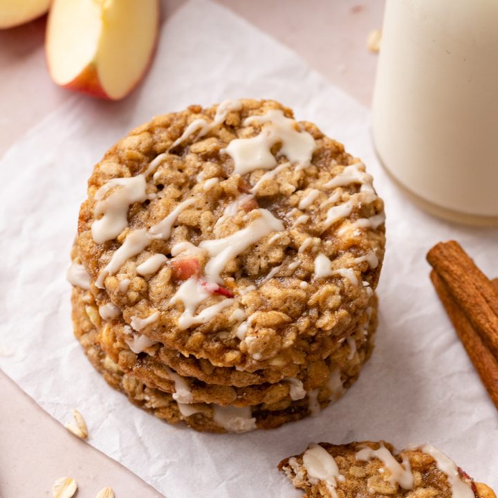 a stack of 4 Oatmeal Apple Cookies