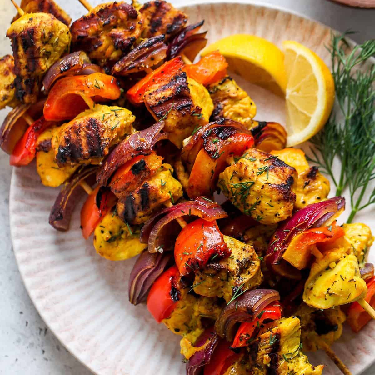 Lemony Marinated Chicken Skewers - Grilling Recipe