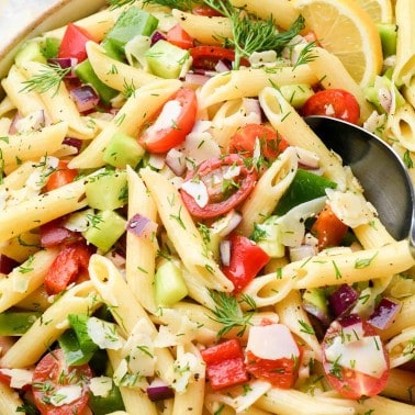 Lemon Summer Pasta Salad - JoyFoodSunshine