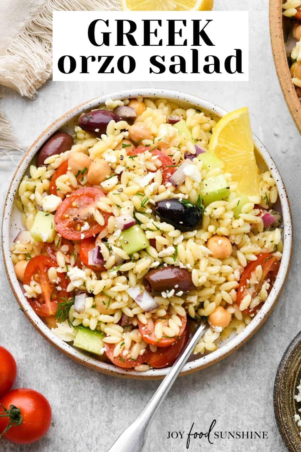 Greek Orzo Salad - JoyFoodSunshine