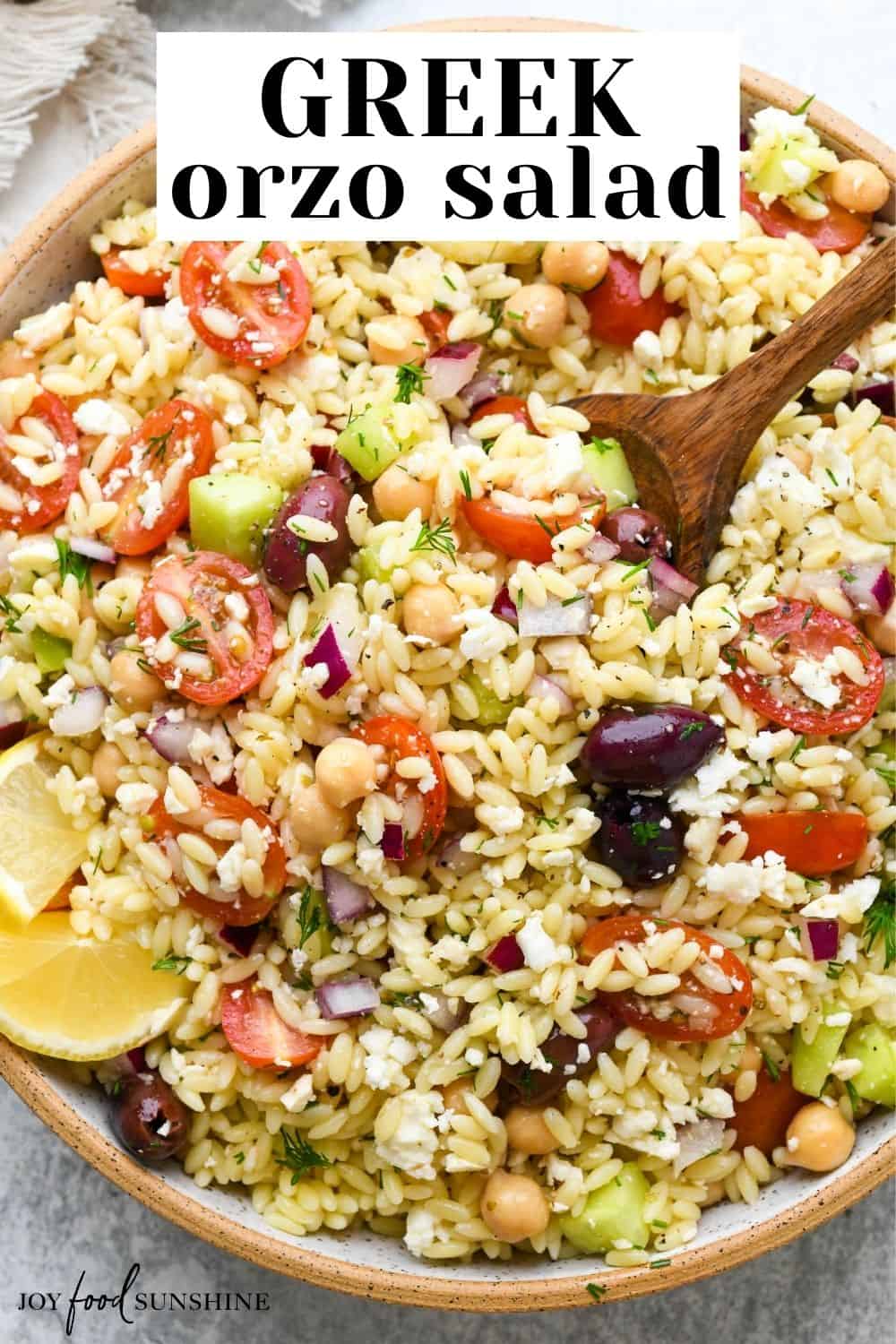 Greek Orzo Salad - JoyFoodSunshine