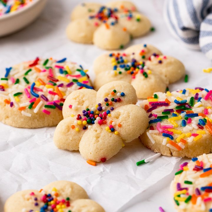 round & flower shaped Butter Cookies with sprinkles 