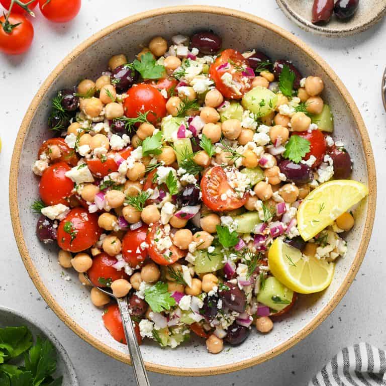 Mediterranean Chickpea Salad - JoyFoodSunshine