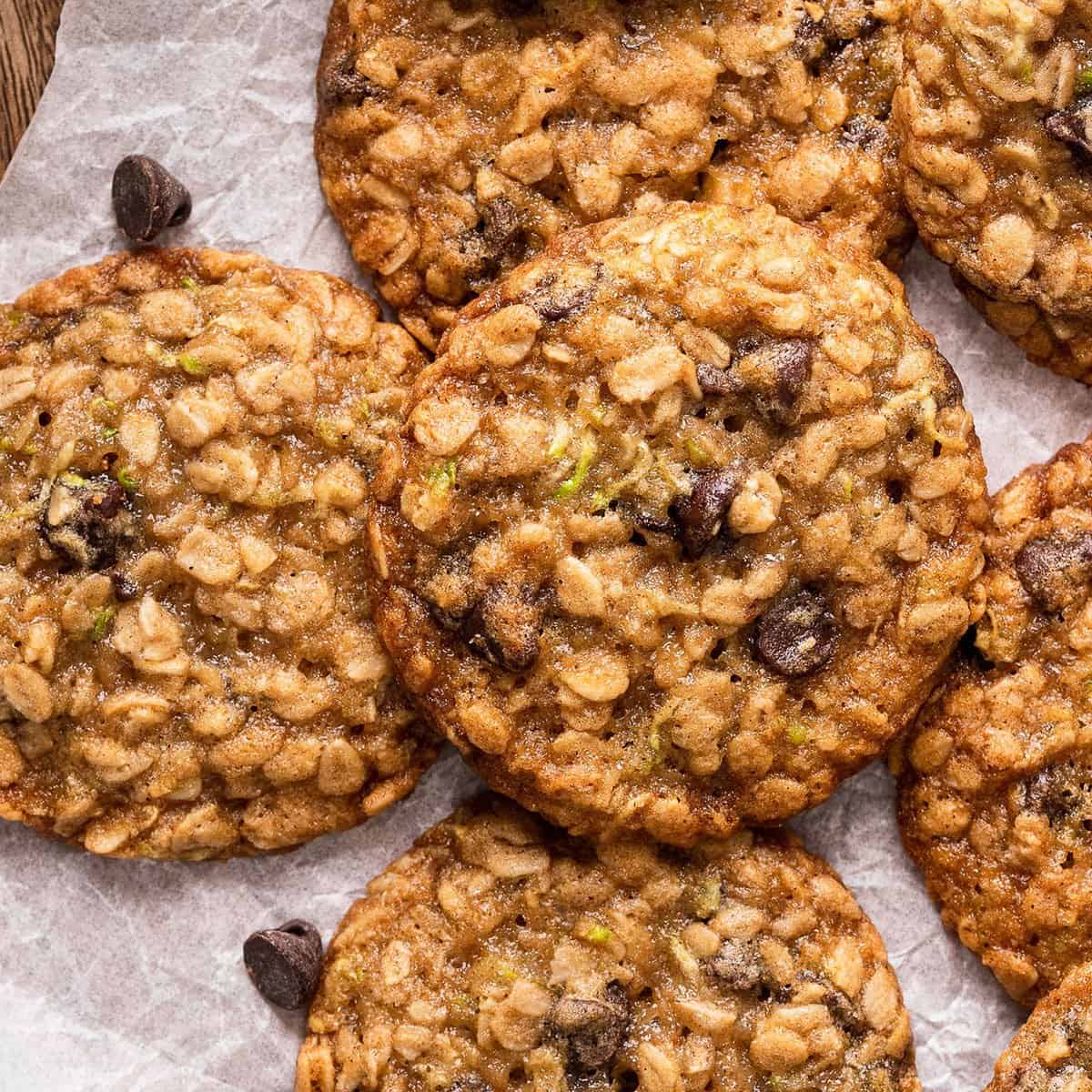 6 Zucchini Cookies with chocolate chips