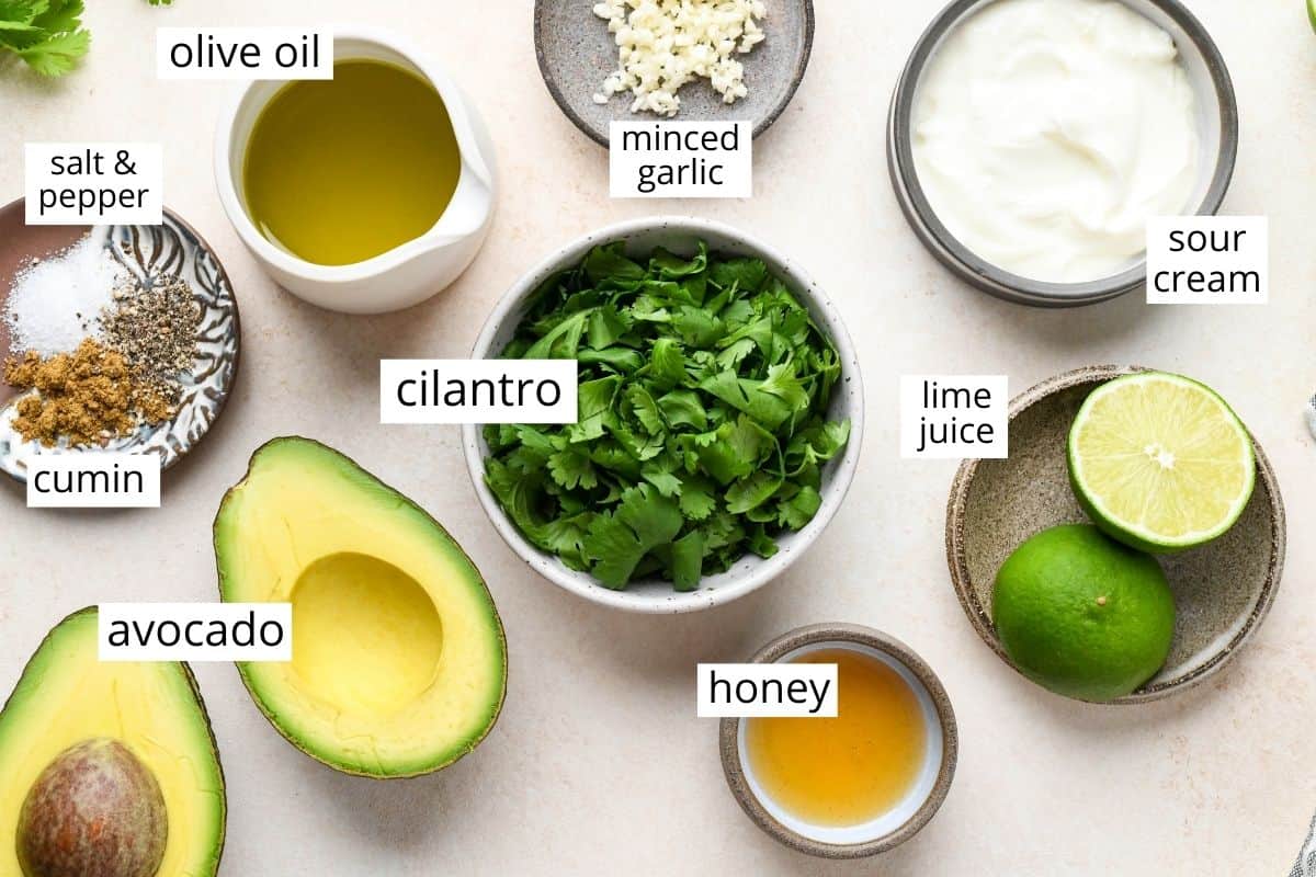 overhead photo of the ingredients in this taco salad recipe